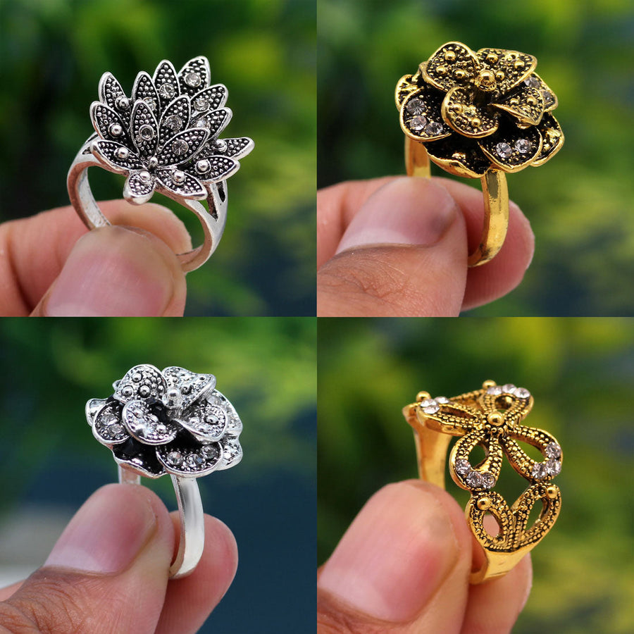 Buy Rose Gold-Toned & Silver-Toned Rings for Women by MAHI Online | Ajio.com