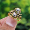 Gold & Silver Color Assorted Design 4 Pieces Of Finger Rings (3 Pieces Of Size: 16, 1 Pieces Of Size: 18) (KBSRCMB199)