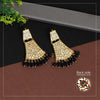 Black Color Kundan Earrings (KDE451BLK)