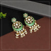 Green Color Kundan Meenakari Earrings (KDE452GRN)