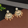 Peach Color Kundan Meenakari Earrings (KDE454PCH)