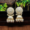 White Color Kundan Earrings (KDE463WHT)