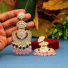 Pink Color Kundan Earrings (KDE474PNK)