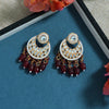 Maroon Color Kundan Earrings (KDE483MRN)