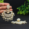 White Color Kundan Earrings (KDE487WHT)