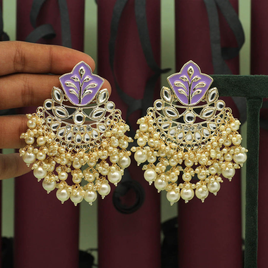 Purple Color Oval Shape Metal Dangle Earrings Bohemian - Temu