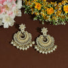 White Color Kundan Earrings (KDE564WHT)