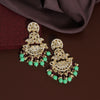 Parrot Green Color Kundan Earrings (KDE682PGRN)