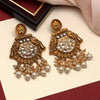 White Color Kundan Earrings (KDE698WHT)