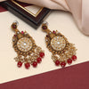 Maroon Color Kundan Earrings (KDE700MRN)