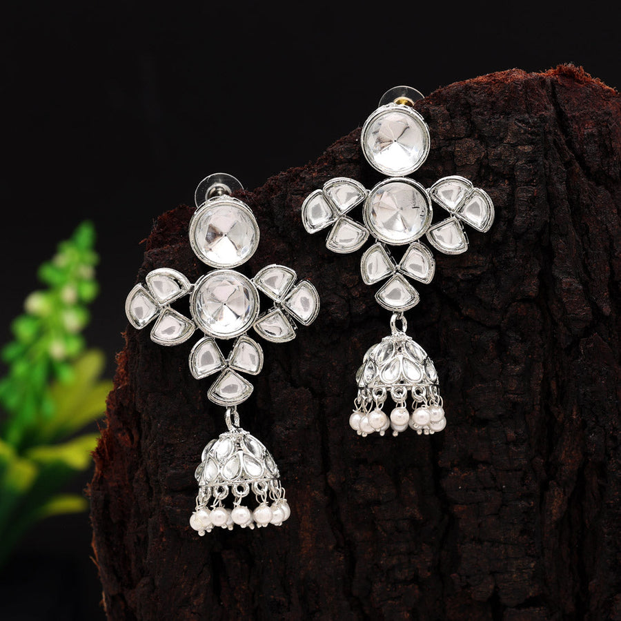 Kundan earrings in silver925 - 12 – Potpourri Studio