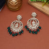 Green Color Kundan Earrings (KDE781GRN)
