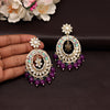 Purple Color Kundan Earrings (KDE781PRP)
