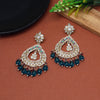 Turquoise Blue Color Kundan Earrings (KDE783TBLU)