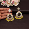 Yellow Color Kundan Earrings (KDE783YLW)