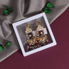 Maroon & Green Color Kundan Earrings (KDE786MG)