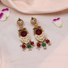 Maroon & Green Color Kundan Earrings (KDE788MG)