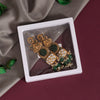 Green Color Kundan Earrings (KDE791GRN)