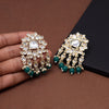 Green Color Kundan Earrings (KDE796GRN)