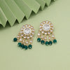 Green Color Kundan Earrings (KDE797GRN)