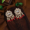 Red Color Kundan Earrings (KDE799RED)