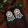 Rama Green Color Kundan Earrings (KDE799RGRN)