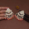 Dark Peach Color Kundan Earrings (KDE800DPCH)