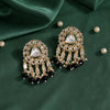 Black Color Kundan Earrings (KDE802BLK)