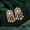 White Color Kundan Earrings (KDE802WHT)
