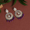 Purple Color Kundan Earrings (KDE810PRP)