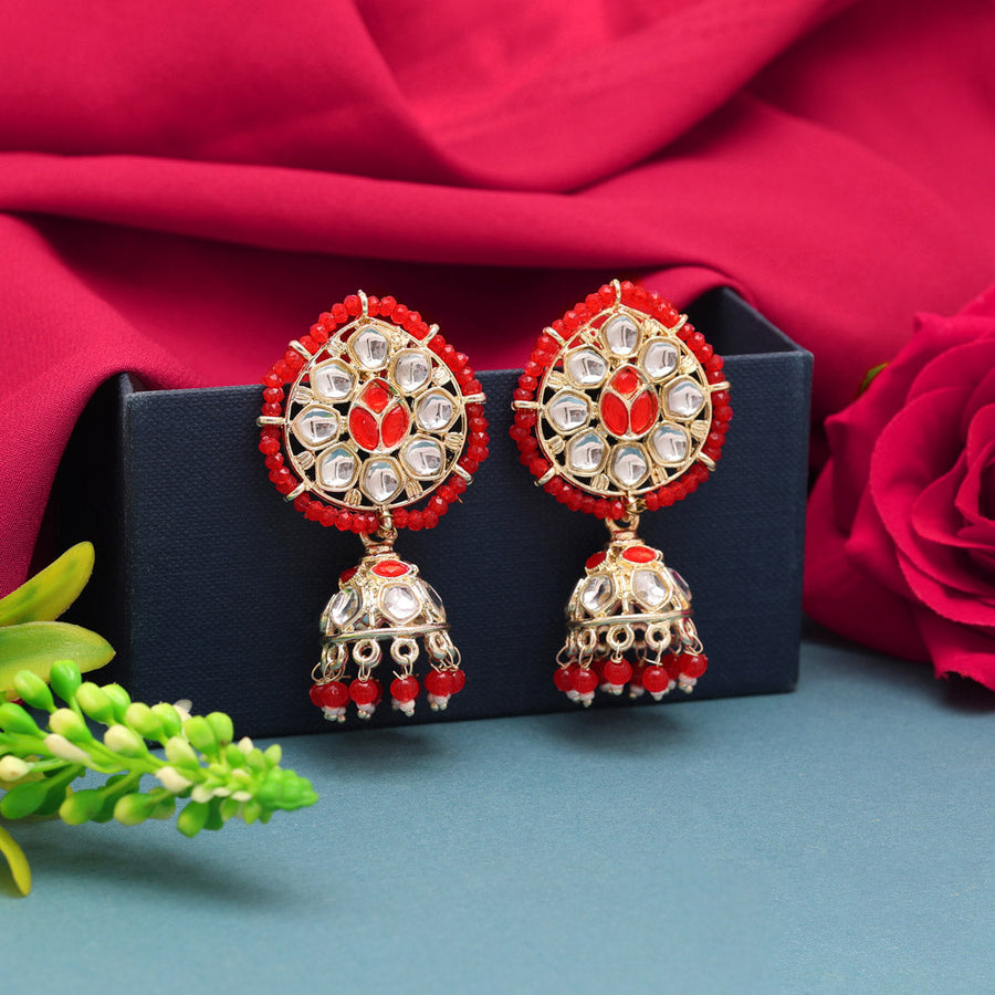 The Hayaa Silver Kundan Earrings -Buy antique kundan earrings online — KO  Jewellery