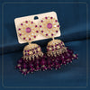 Purple Color Big Jhumka Kundan Earrings (KDE862PRP)