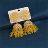 Yellow Color Big Jhumka Kundan Earrings (KDE862YLW)