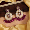 Purple Color Kundan Earrings (KDE865PRP)