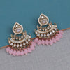 Pink Color Kundan Earrings (KDE869PNK)