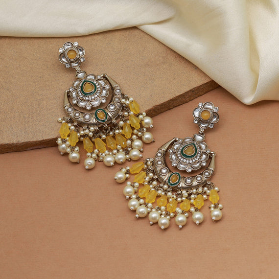 KUNDAN MEENAKARI GOLD PLATED FINE EARRINGS – Sanvi Jewels