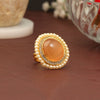Peach Color Kundan Ring For Women (KDR103PCH)