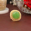 Pista Green Color Kundan Ring For Women (KDR105PGRN)