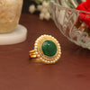 Green Color Kundan Ring For Women (KDR106GRN)