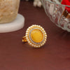 Yellow Color Kundan Ring For Women (KDR106YLW)