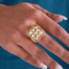 White Color Kundan Ring For Women (KDR125WHT)