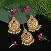 Gold Color Kundan Earrings With Maang Tikka (KDTE465GLD)