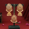 Gold Color Kundan Earrings With Maang Tikka (KDTE466GLD)