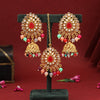 Assorted Color Kundan Earrings With Maang Tikka (KDTE466MLT)