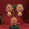 Assorted Color Kundan Earrings With Maang Tikka (KDTE467MLT)
