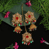 Assorted Color Kundan Earrings With Maang Tikka (KDTE468MLT)