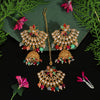 Assorted Color Kundan Earrings With Maang Tikka (KDTE469MLT)