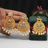 Gold Color Kundan Earrings With Maang Tikka (KDTE472GLD)