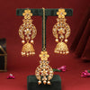 Gold Color Kundan Earrings With Maang Tikka (KDTE475GLD)