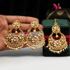 Gold Color Kundan Earrings With Maang Tikka (KDTE481GLD)